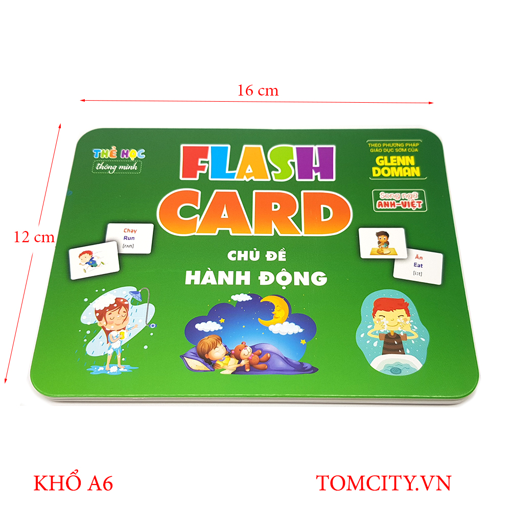 Thẻ Flash Card Glenn Doman Chủ Đề Hành Động, Flashcard Học Tập Cho Bé