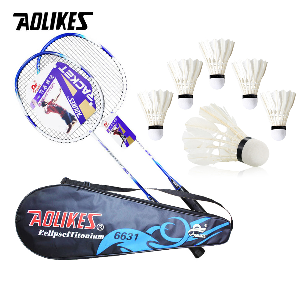Combo 2 vợt cầu lông và hộp 6 cầu cao cấp AOLIKES A-6631-6CAU