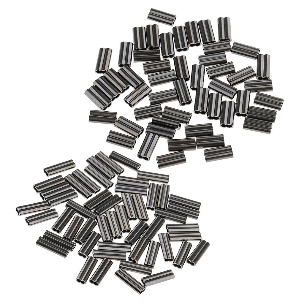 100Pcs 1.2/1.5mm Double Barrel Fishing Crimps for Fishing Rig Making 10mm