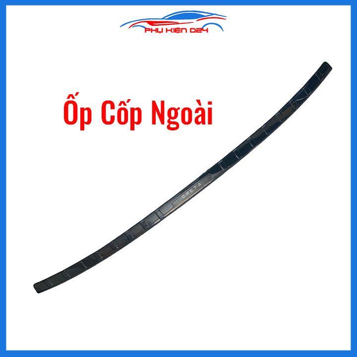 Ốp chống trầy cốp Creta 2022-2023 thép không gỉ vân Titan chống trầy bảo vệ xe