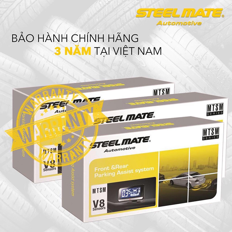 Bộ Cảm Biến Lùi STEELMATE 8 Mắt Chính Hãng MTSM V8 , Bộ Cảm Biến Lùi 8 Mắt Trước Sau Cao Cấp