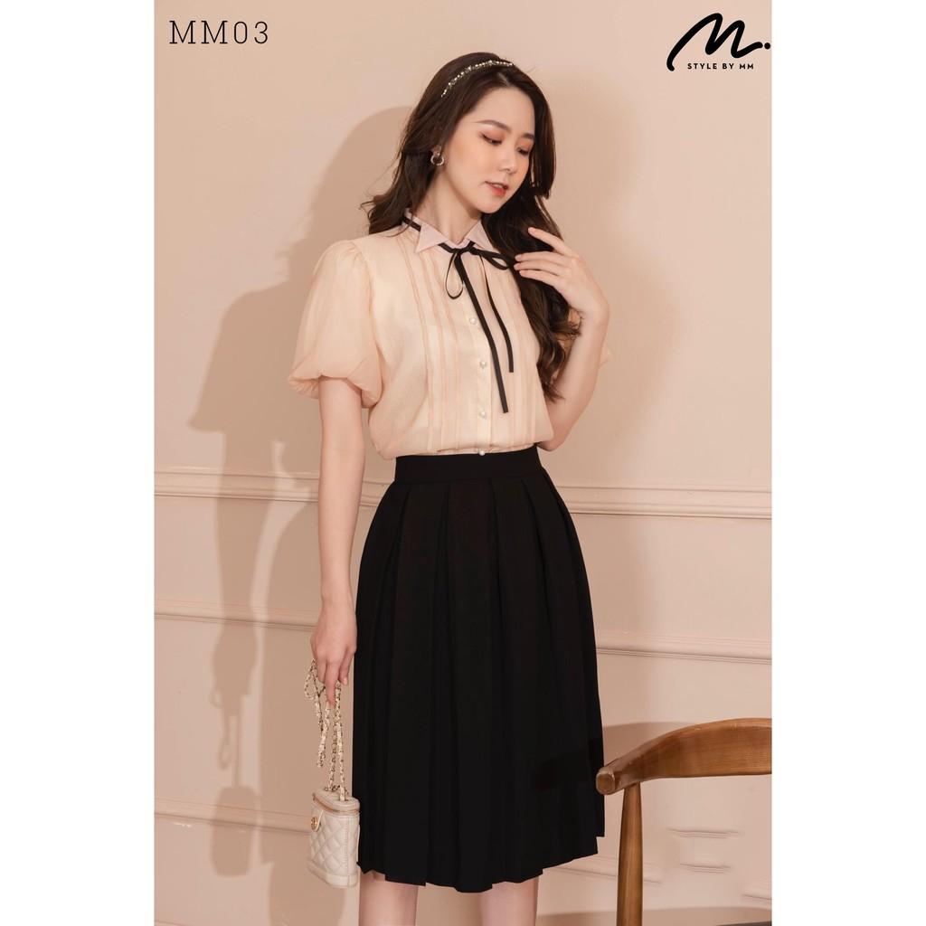 Chân Váy Đen Dài Chất Tuyết Mưa Dày Dặn Xếp Ly Đẹp Xinh Xắn - Thời Trang Thiết Kế Style By MM