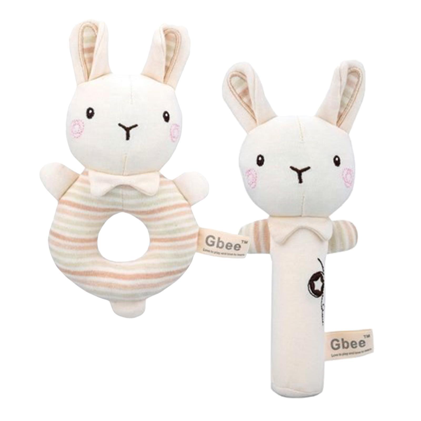 2x Cute Baby Rattle Toys Stuffed Educational Toys Hand Grip Toys