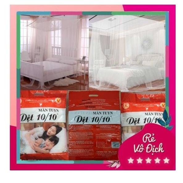 Màn tuyn chống muỗi dệt 10/10 xịn, mùng trắng mắt nhỏ cao cấp 1m2, 1m6, 1m8, 2m2