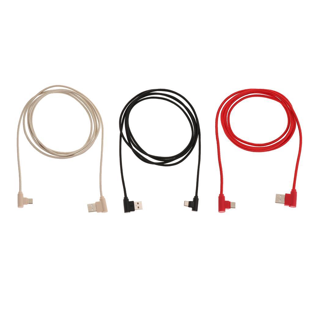 2Meter 6.5Ft USB to USB Type C Sync Charger Angled Cable Adapter Cord