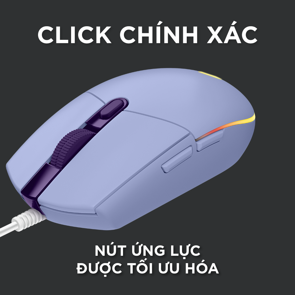 Chuột game có dây Logitech G203 Lightsync - Tùy chỉnh RGB, 6 nút lập trình, nhẹ, 8000 DPI, PC/Mac - Hàng chính hãng