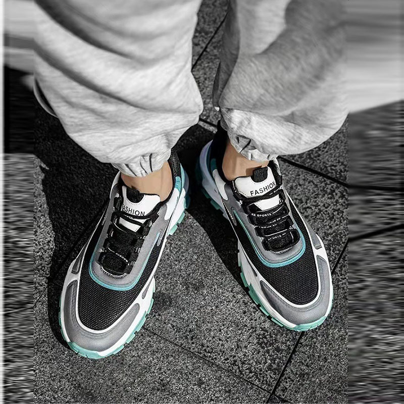 Giày Thể Thao Nam GEMI - Giày Sneaker Màu Đen - Xanh, Giày Chạy Bộ Thể Thao Phiên Bản Hàn Quốc - G5461
