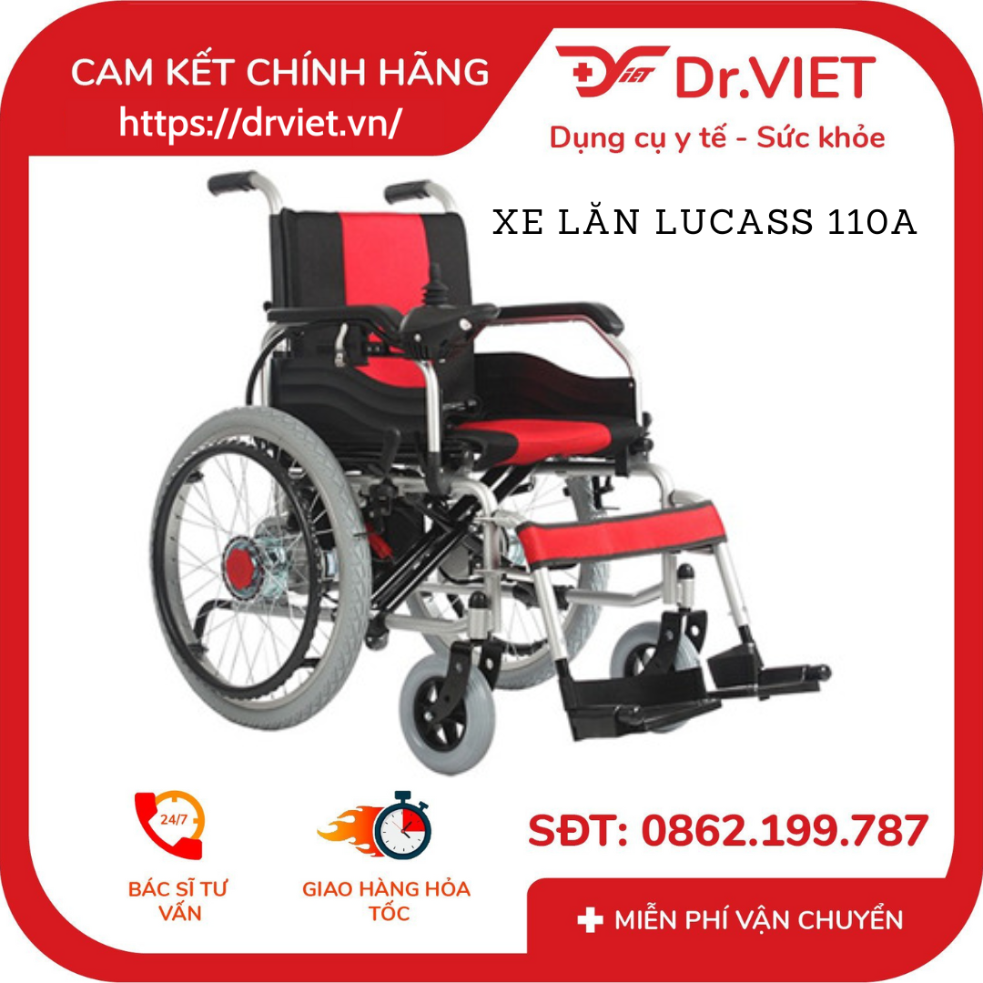 Xe Lăn Điện XE-110A Cho Người Già Nhập Khẩu, Xe Lăn Điện XE-110A Cho Người Bệnh Chính Hãng Lucass