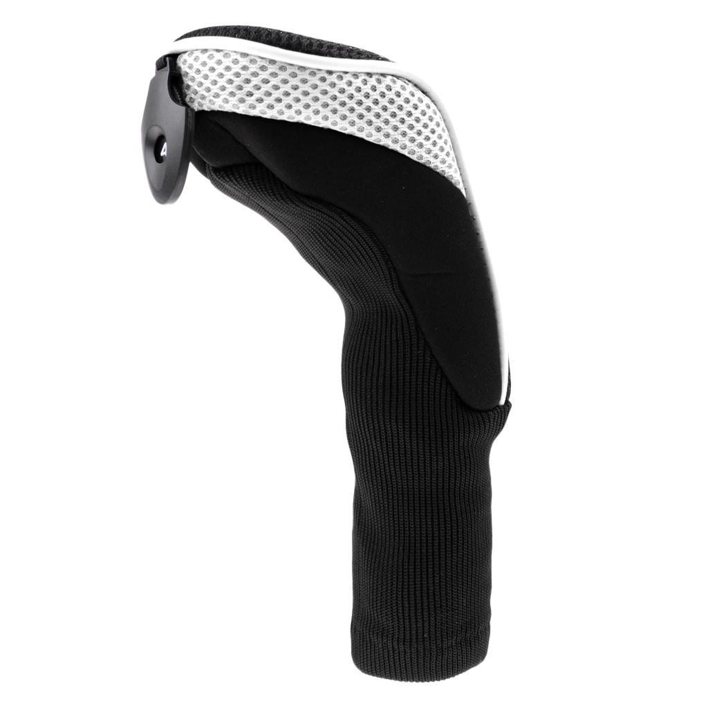 3pcs Long Neck Golf Club Head Cover Wood Headcover for Women Black