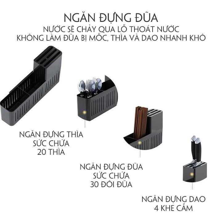 Kệ Úp Chén Bát Đĩa , Giá Đựng Bát 2 Tầng Đa Năng Thông Minh DELUXE RACK DRAIN