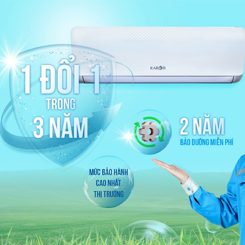 Điều Hòa Karofi KDC-WF12, 12000BTU - Hàng Chính Hãng - Giao hàng và lắp đặt trên toàn quốc