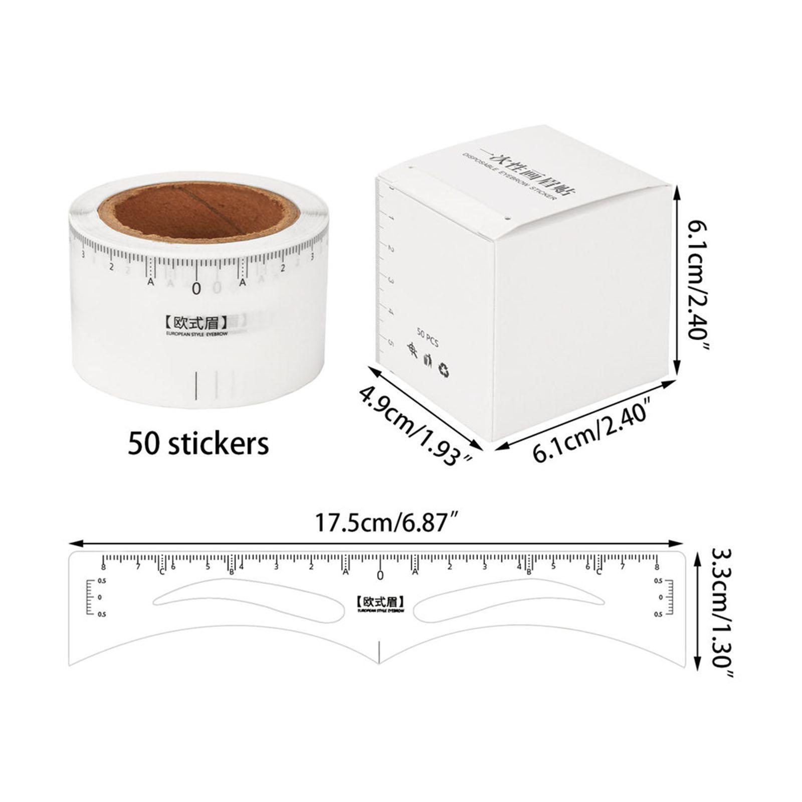 50x Disposable Eyebrow Ruler Stickers Brow Guide for Practice Training