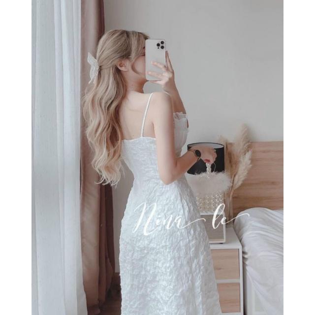 ĐẦM 2 DÂY XỐP VOAN KIẾNG DÁNG DÀI