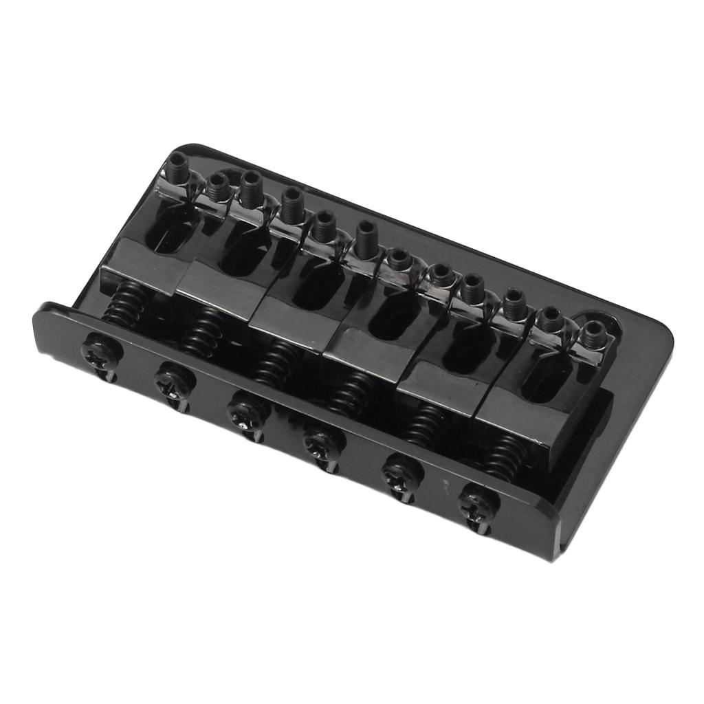 Baoblade Kim Loại Đàn Guitar Đuôi Cứng Cố Định Cầu Yên Ngựa cho 6 Dây Đàn Guitar Điện Đen