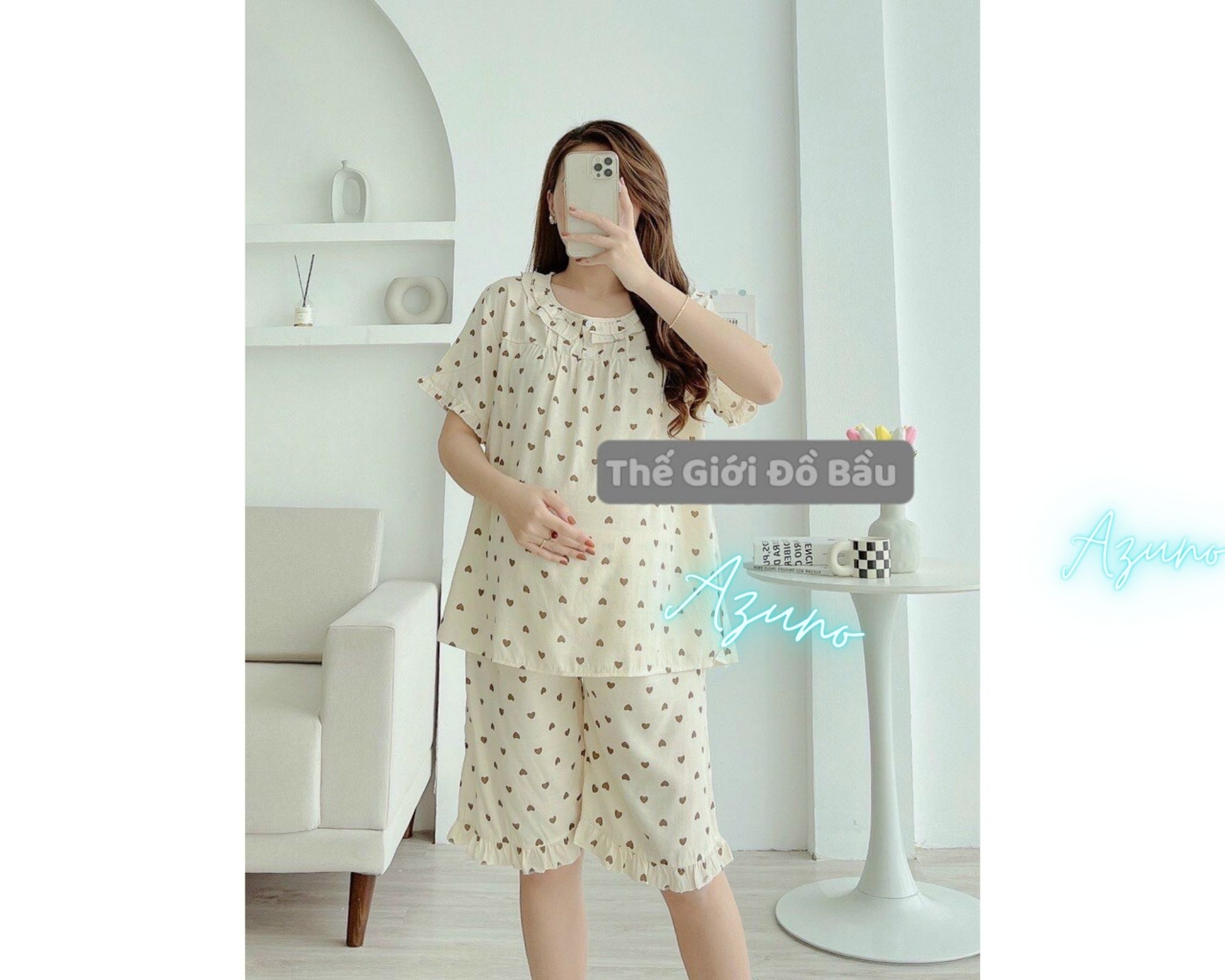Đồ Bộ Bầu Và Sau Sinh Ngắn Tay Chất Liệu Đũi Hàn Cao Cấp Nhiều Màu Hoa Nhí Siêu Mát Nhẹ Tênh