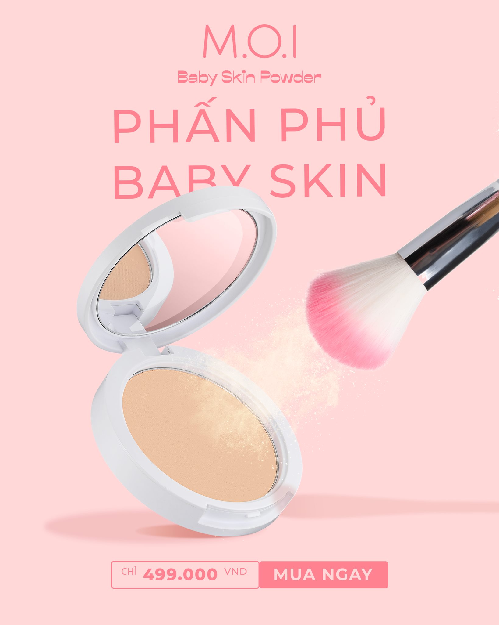 MOI Baby Skin Powder MOI Cosmetics Phấn phủ mềm mượt 10g