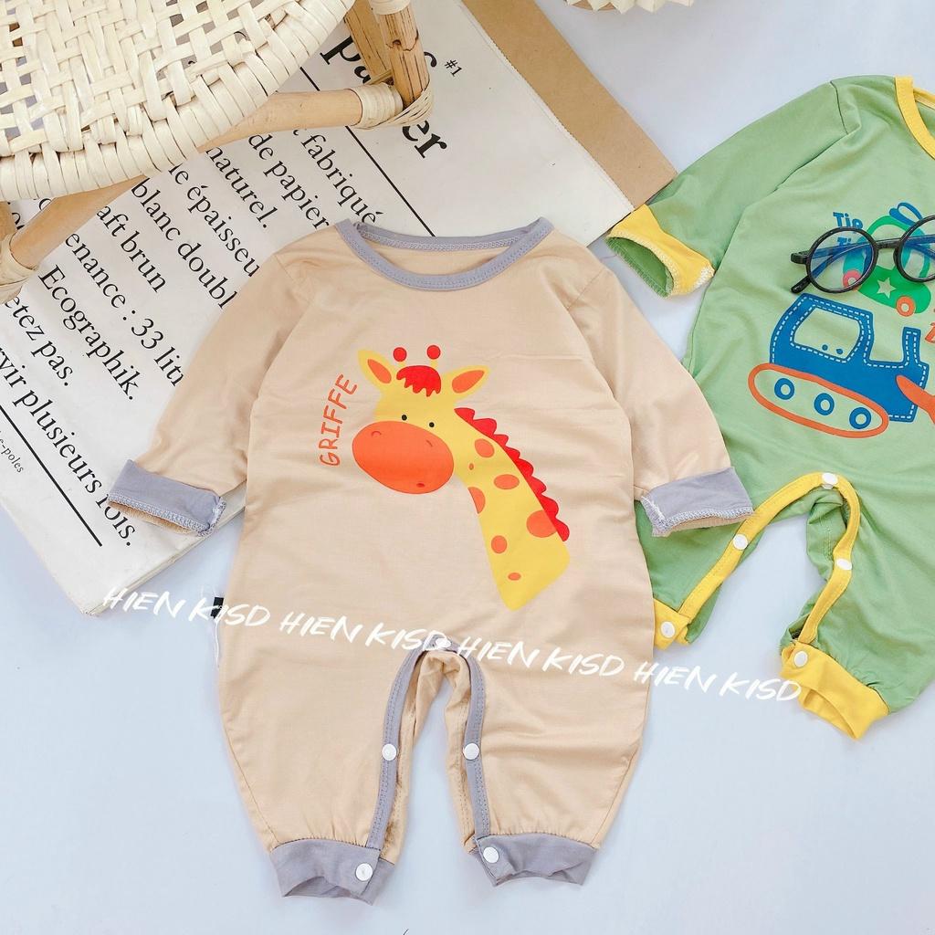 (Ms34)Bodysuit cho bé dài tay không tất chân(mặc nằm điều hòa) vải thun lạnh mỏng mát co giãn tốt cho bé trai và bé gái