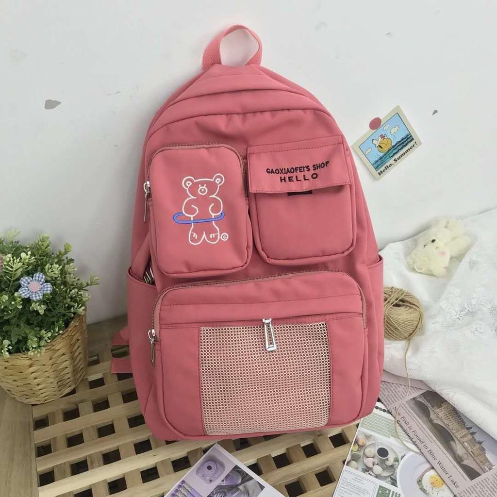 Ba lô gấu pha lưới hàng quag châu cao câp B033