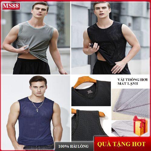 Áo Ba Lỗ Nam Hot Lưới Vải Cotton Thông Hơi Co Giãn 4 Chiều, Mặc Tập Gym, Thể Thao Siêu Mát Mùa Hè - MINHSTORE