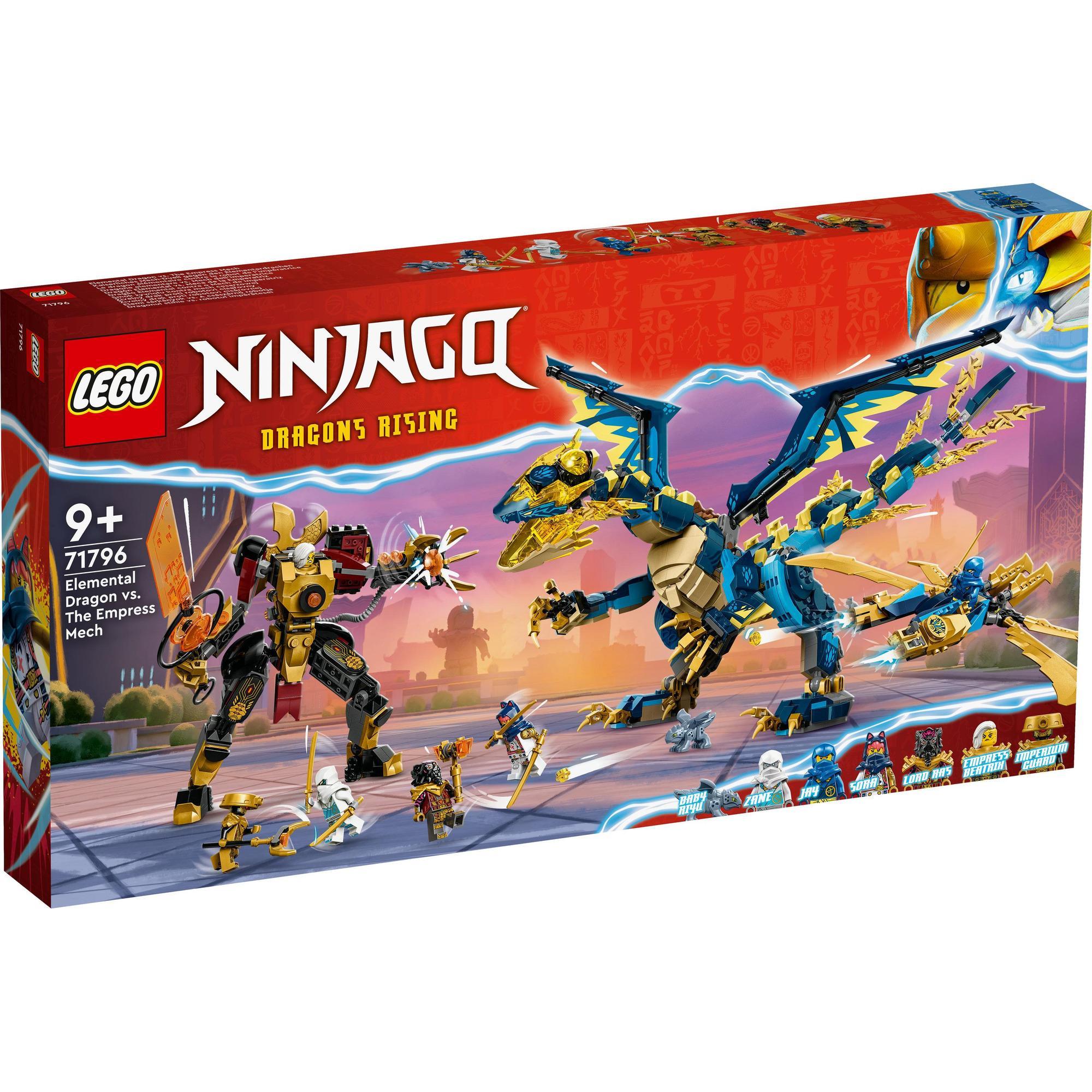 LEGO Ninjago 71796 Đồ chơi lắp ráp Rồng nguyên tố đối đầu chiến giáp đế vương (1,038 chi tiết)