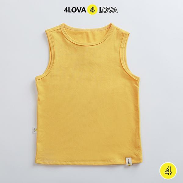 Áo ba lỗ sát nách bé trai bé gái chất cotton trơn 4LOVA basic hàng chính hãng từ 8-40kg