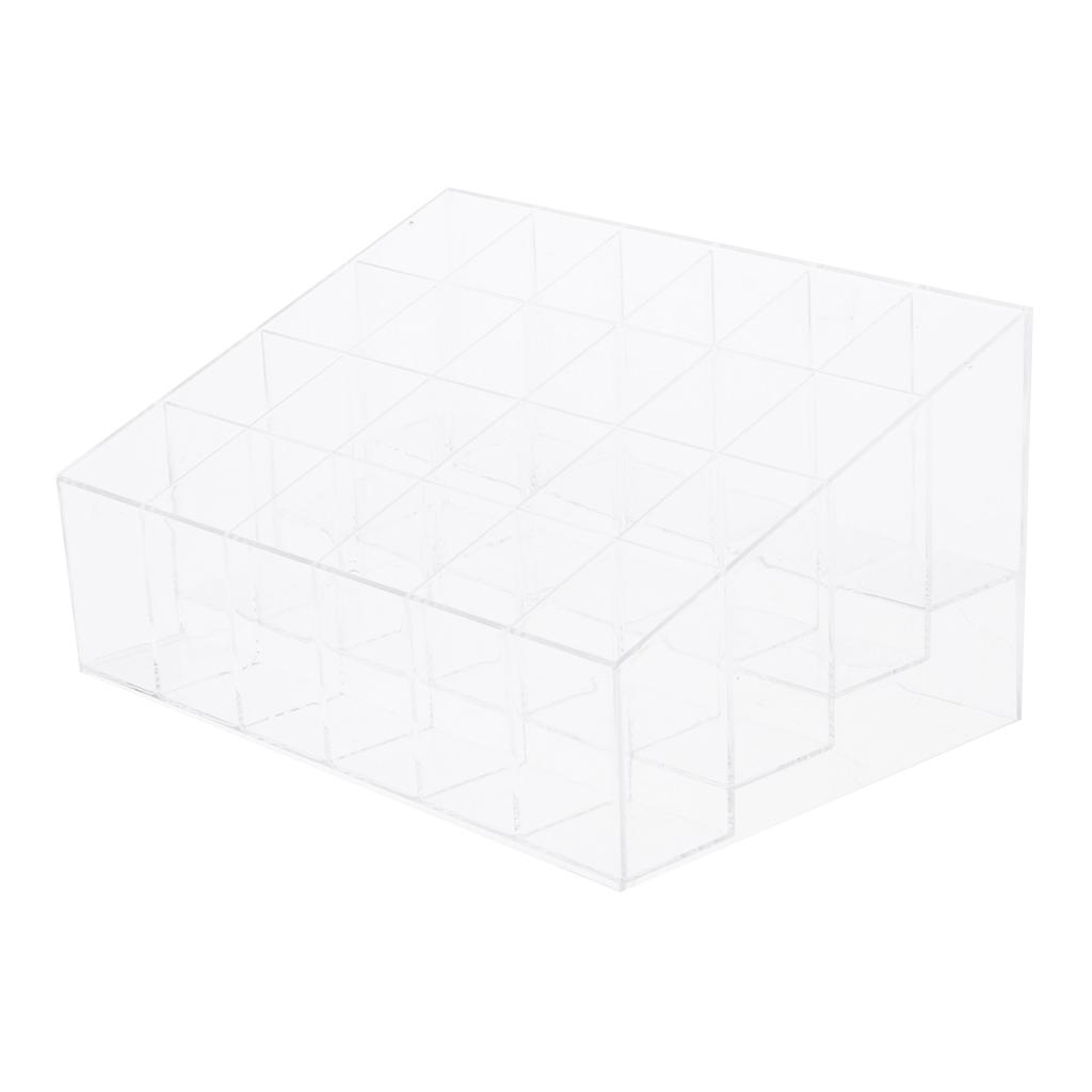 24 Grids Lipstick Nail Polish Holder Display Clear Acrylic Makeup Organizer