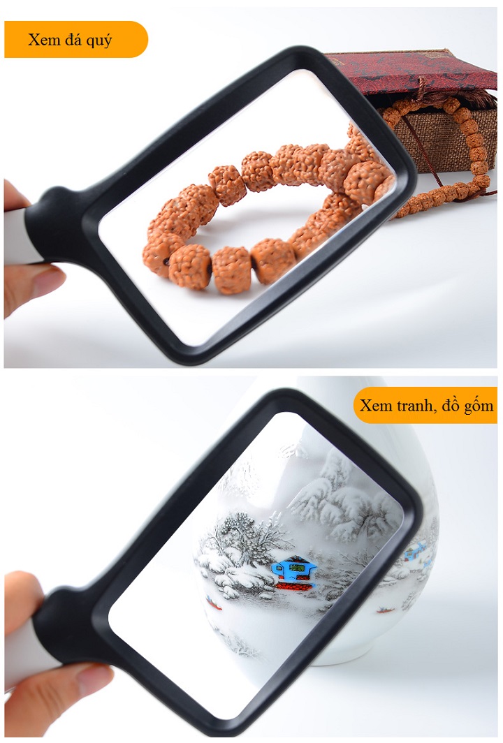 Kính lúp 2X dạng gập cầm tay có đèn led hỗ trợ ánh sáng sử dụng trong nhiều lĩnh vực