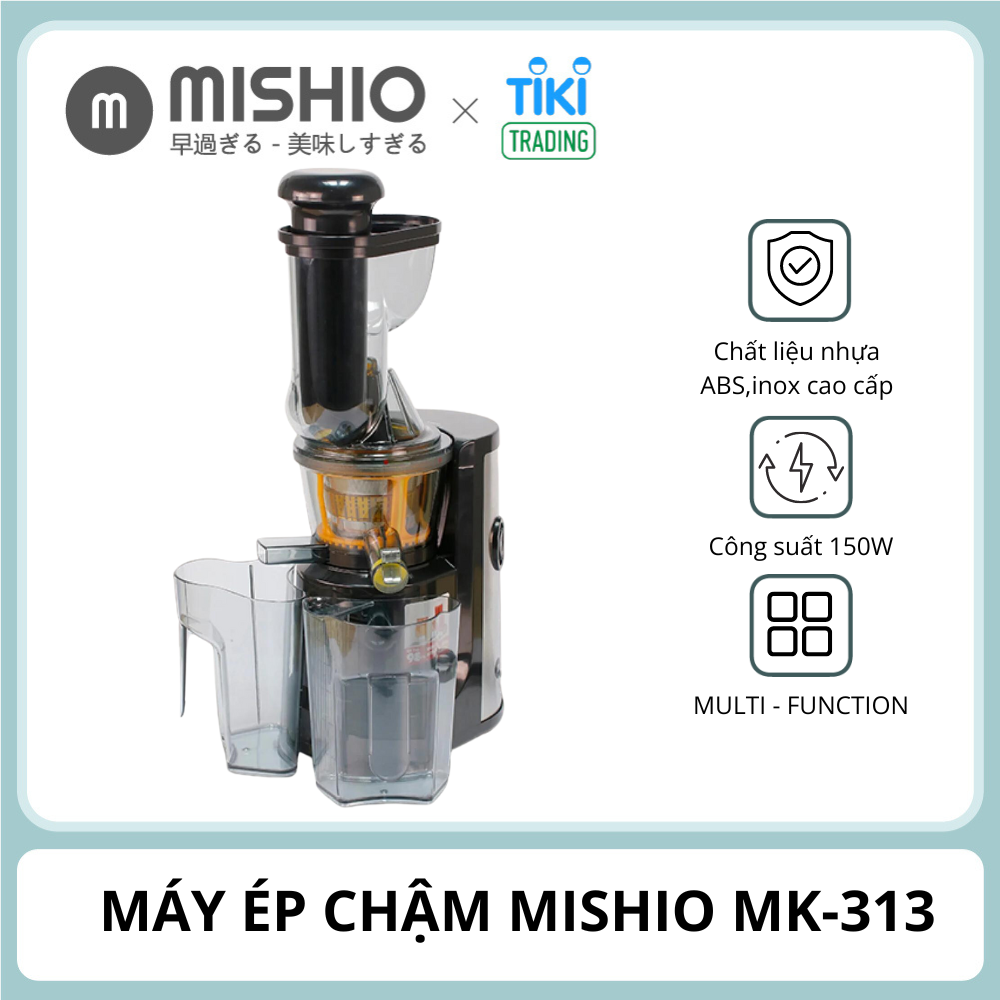 Máy Ép Trái Cây Mishio MK313 motor đồng máy nặng 5.2Kg - Hàng Chính Hãng