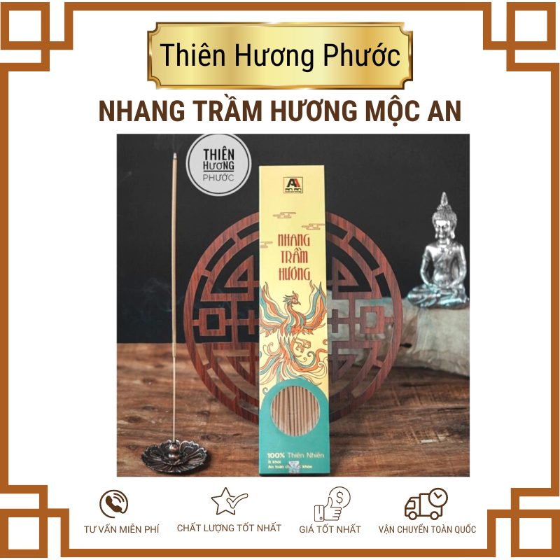 Nhang trầm hương Mộc An 100 nén 125g không có hoá chất độc hại, ít khói, mùi thơm thanh nhẹ, dịu ngọt