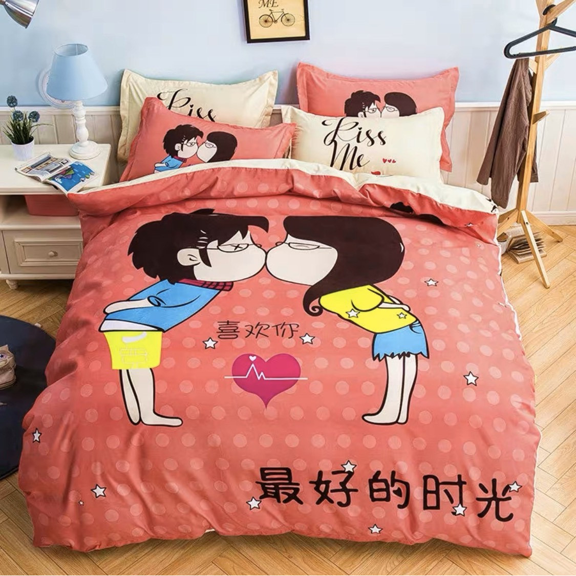 Bộ Chăn Ga Gối Cotton Tici Hoạt Hình 5D - TM0026