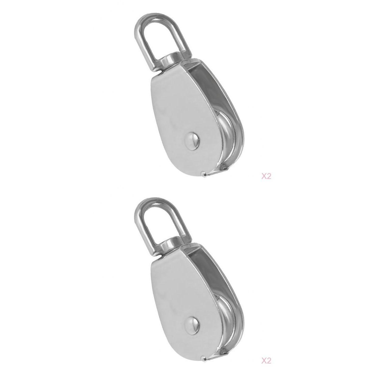 4 Pieces 304 Stainless Steel Swivel Rigging Lifting Pulley Block M15+M20
