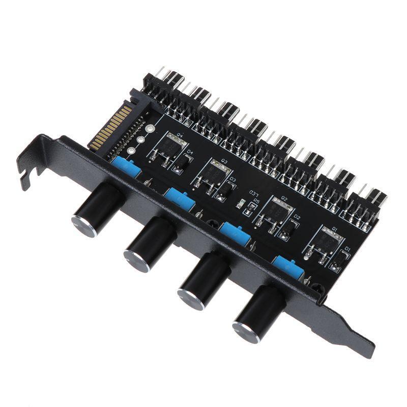 Bộ Điều Khiển Tốc Độ Quạt Tản Nhiệt 8 Kênh 4 Nút Cho Cpu Case Hdd Vga Pci 12v Sata / 4pin