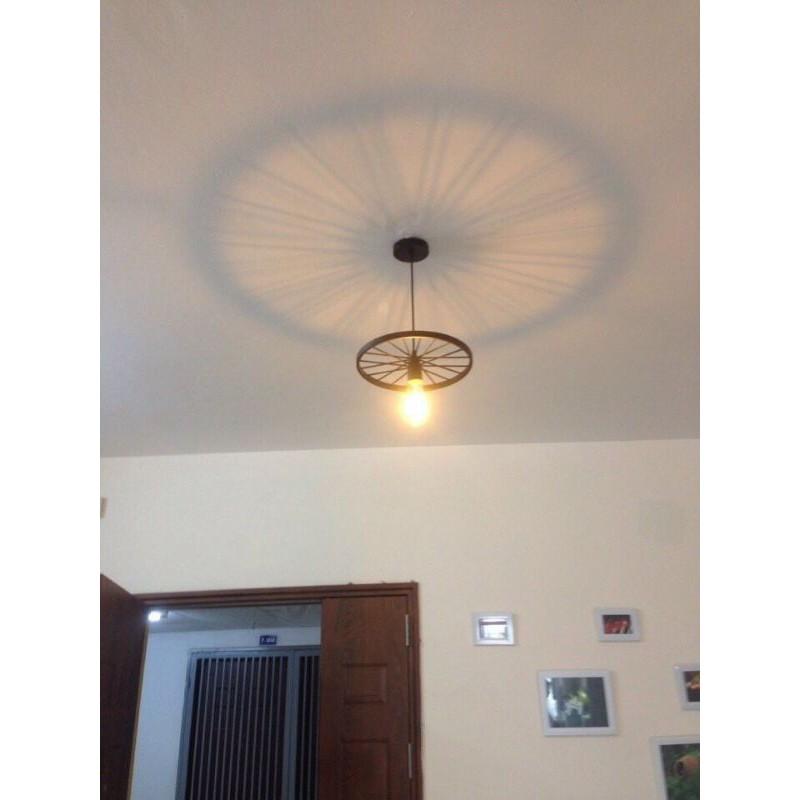 Đèn thả đơn bánh xe HH102-1 màu đen,  màu đồng