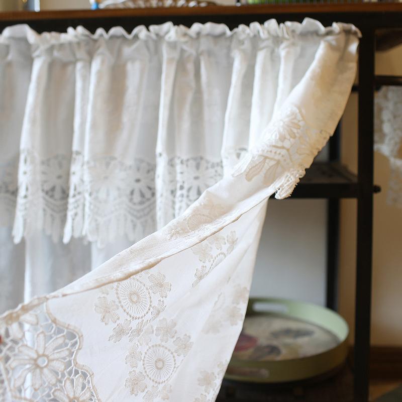 Phong cách mới nhất của quốc gia Anh ren công chúa phong cách Mỹ rèm nửa rèm nửa rèm bông trắng tinh khiết rèm cửa đầu rèm