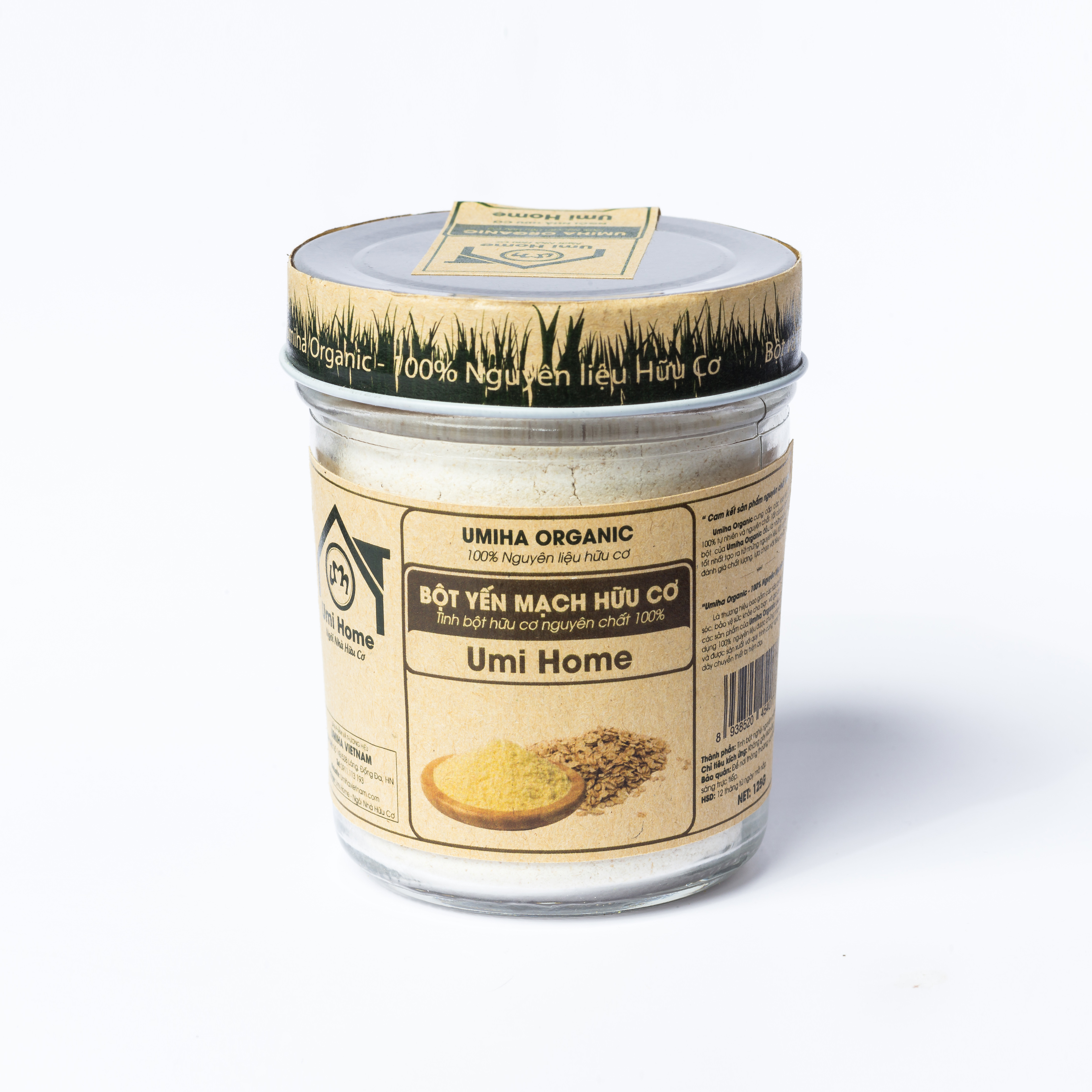 Combo 2 Bột đắp mặt gồm Yến Mạch 125g và Khoai Tây 125g UMIHOME hữu cơ - Tặng Dầu Thầu Dầu 10ml