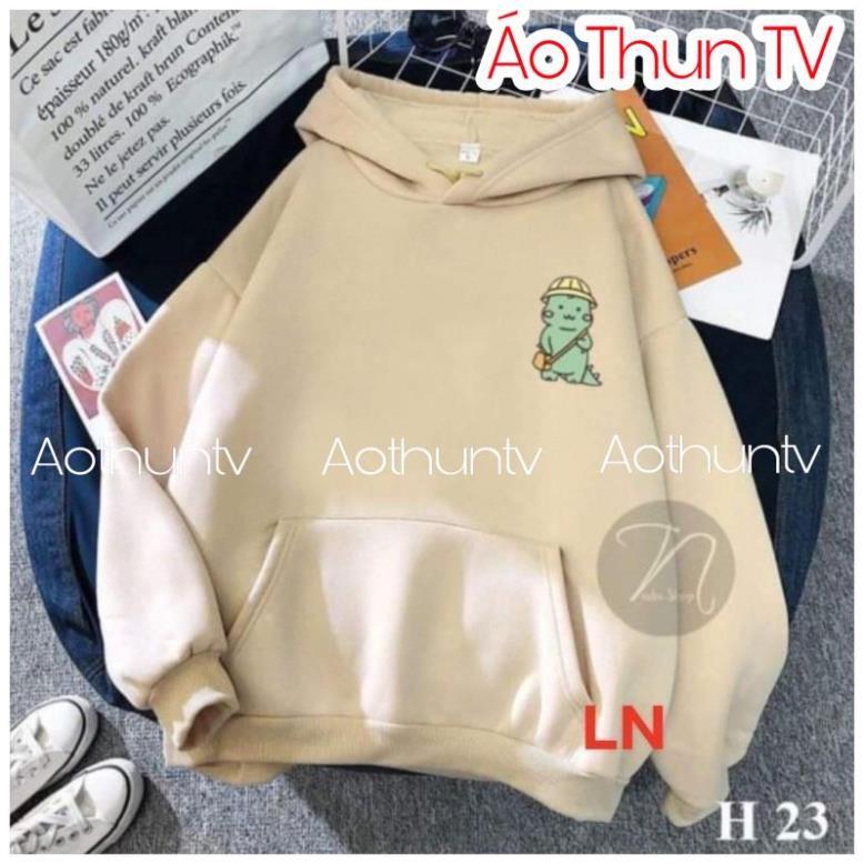 Áo hoodie logo khủng long đeo cặp DA35 unisex giá rẻ