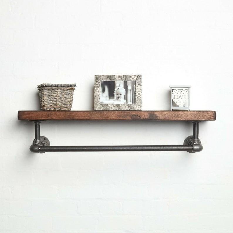 Kệ treo tường ống nước vintage, kệ ống nước cao cấp kiêm giá treo quần áo decor trang trí đẹp