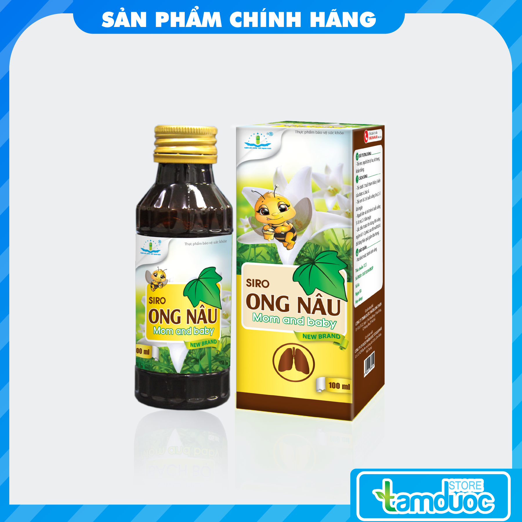 SIRO ONG NÂU MOM AND BABY NEW BRAND Hỗ Trợ Giảm Ho, Đau Họng, Rát Họng, Khản Tiếng, Bổ Phổi, Ích Phế, Long Đàm