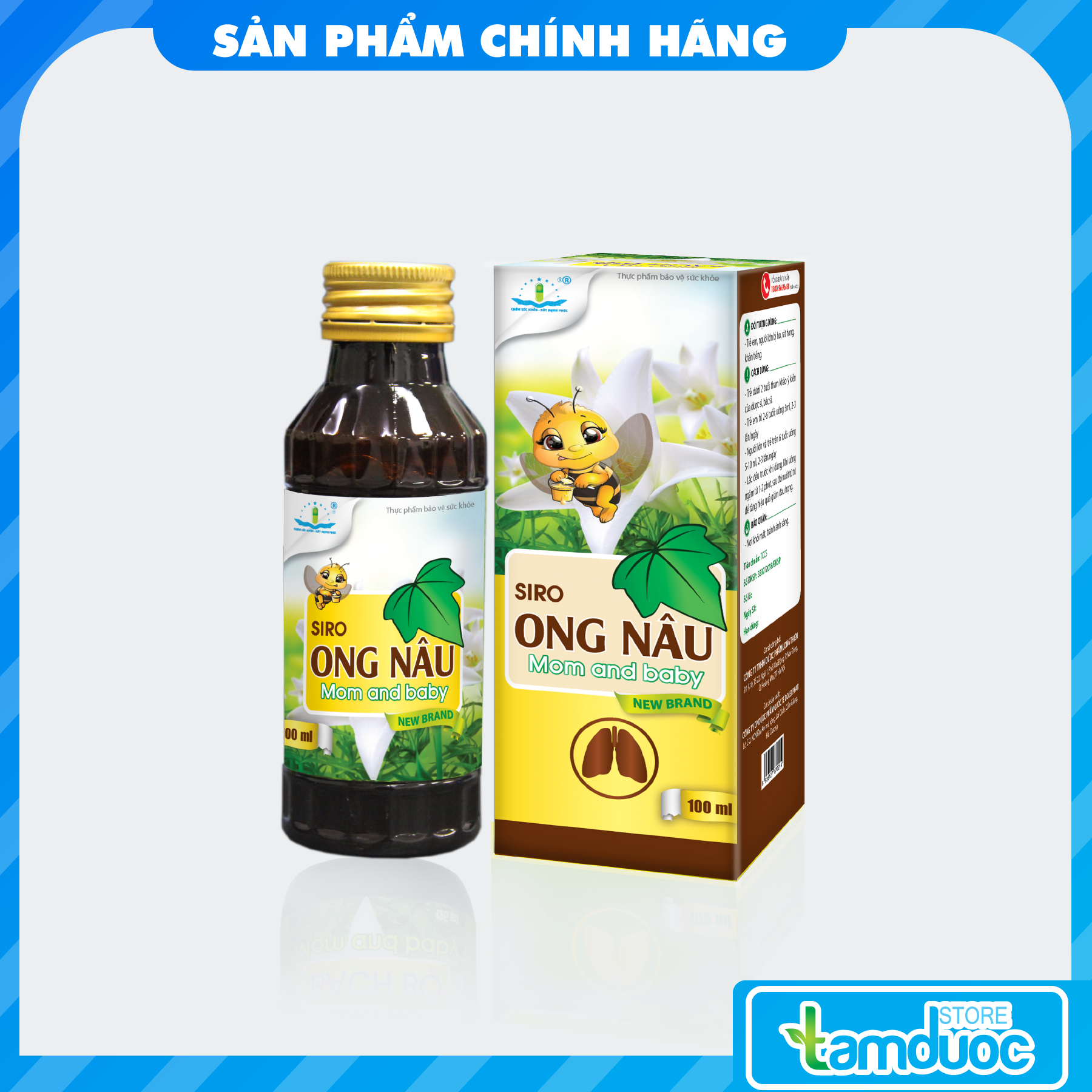 SIRO ONG NÂU MOM AND BABY NEW BRAND (Chai 125 ml) Hỗ Trợ Giảm Ho, Đau Họng, Rát Họng, Khản Tiếng, Bổ Phổi, Ích Phế, Long Đàm