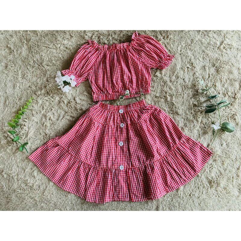 Set váy kẻ caro S07