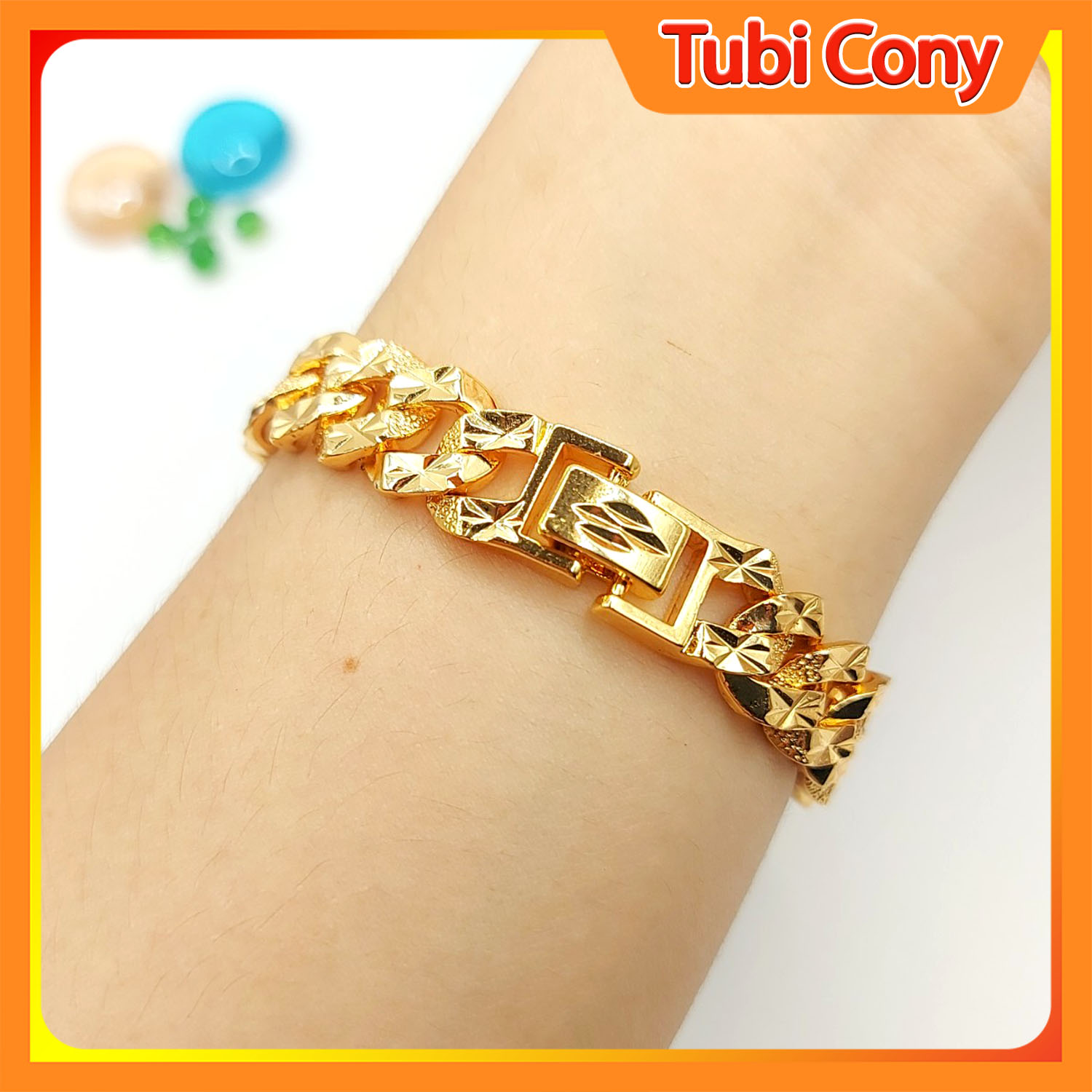Lắc tay nam mạ vàng chạm rồng - Bền Màu - Không Dị Ứng
