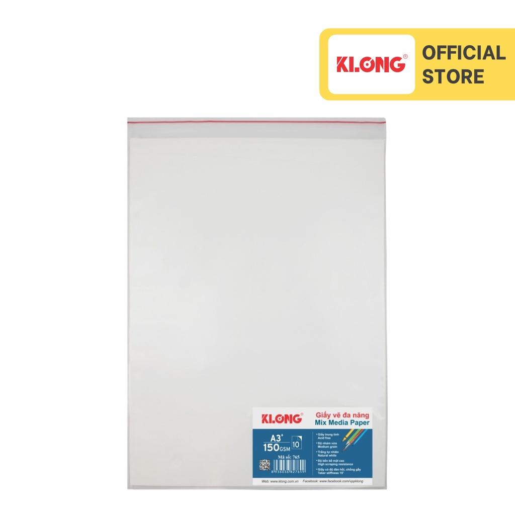 Giấy vẽ đa năng cao cấp KLONG A3+ 10 tờ 150GSM; MS: 765