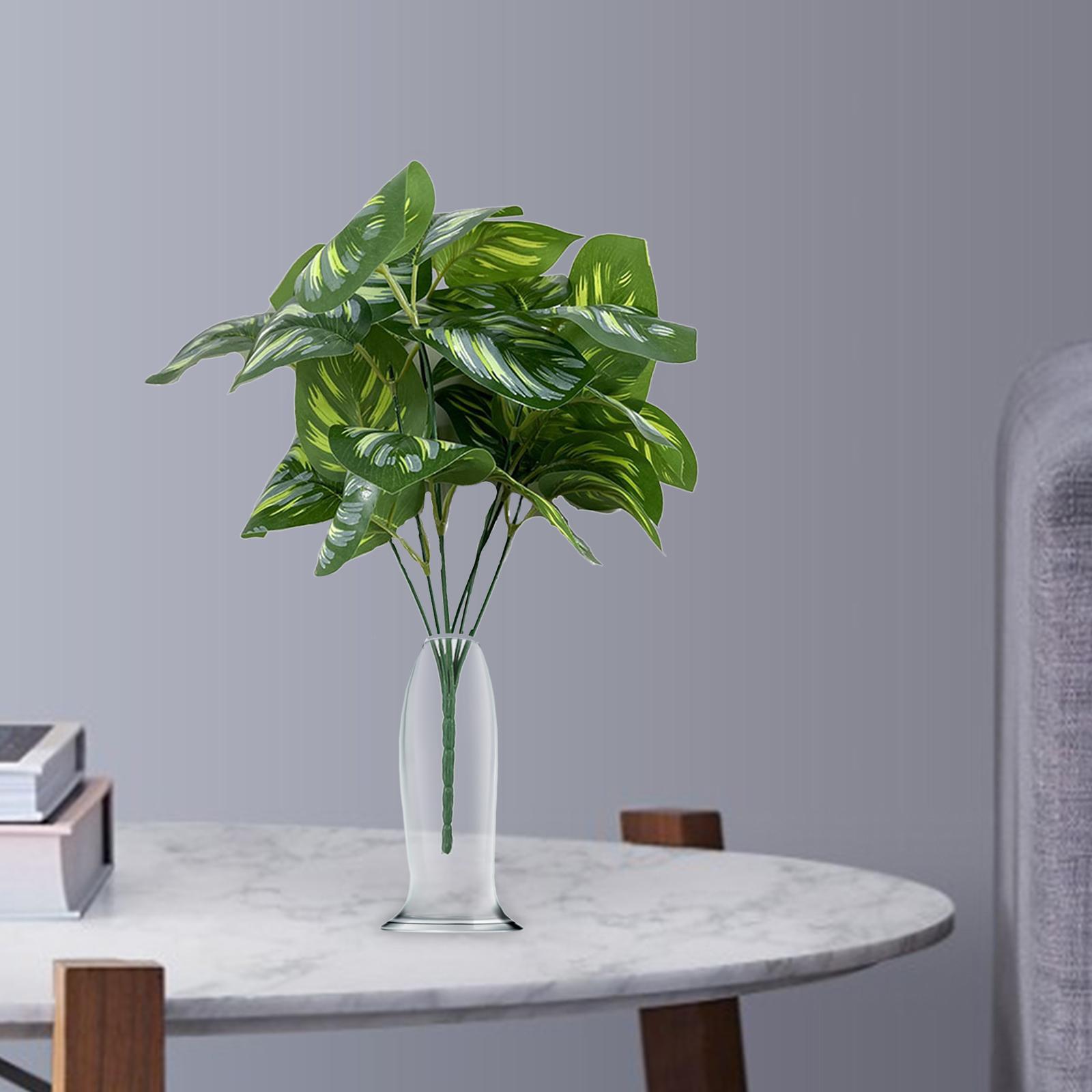 Artificial Leaves Imitation Leaf Plants Floral Arrangement Realistic Long Green Leaf Greenery Branches for Party Living Room Decorations