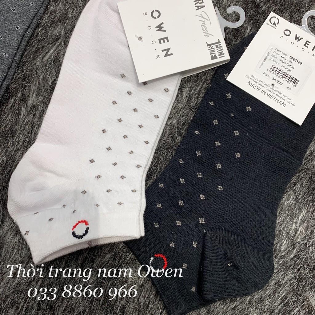 OWEN - Tất nam cổ ngắn in họa tiết Owen - 100% cotton khử mùi