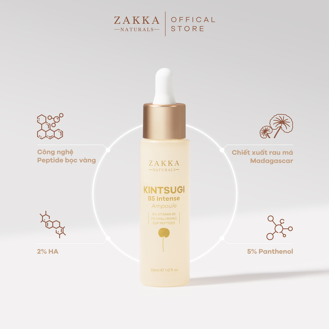 Tinh chất Peptide Phục Hồi Chứa Vàng Zakka Naturals Kintsugi B5 Intense Ampoule 30ml