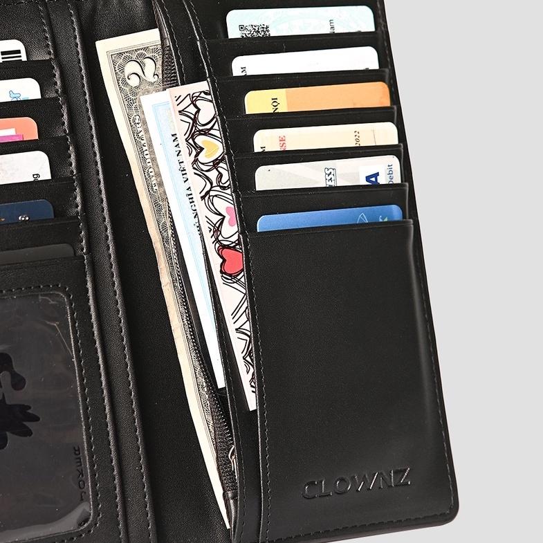 Ví dài Gothic Logo Long Wallet, bóp nam đựng thẻ nhiều ngăn unisex cao cấp