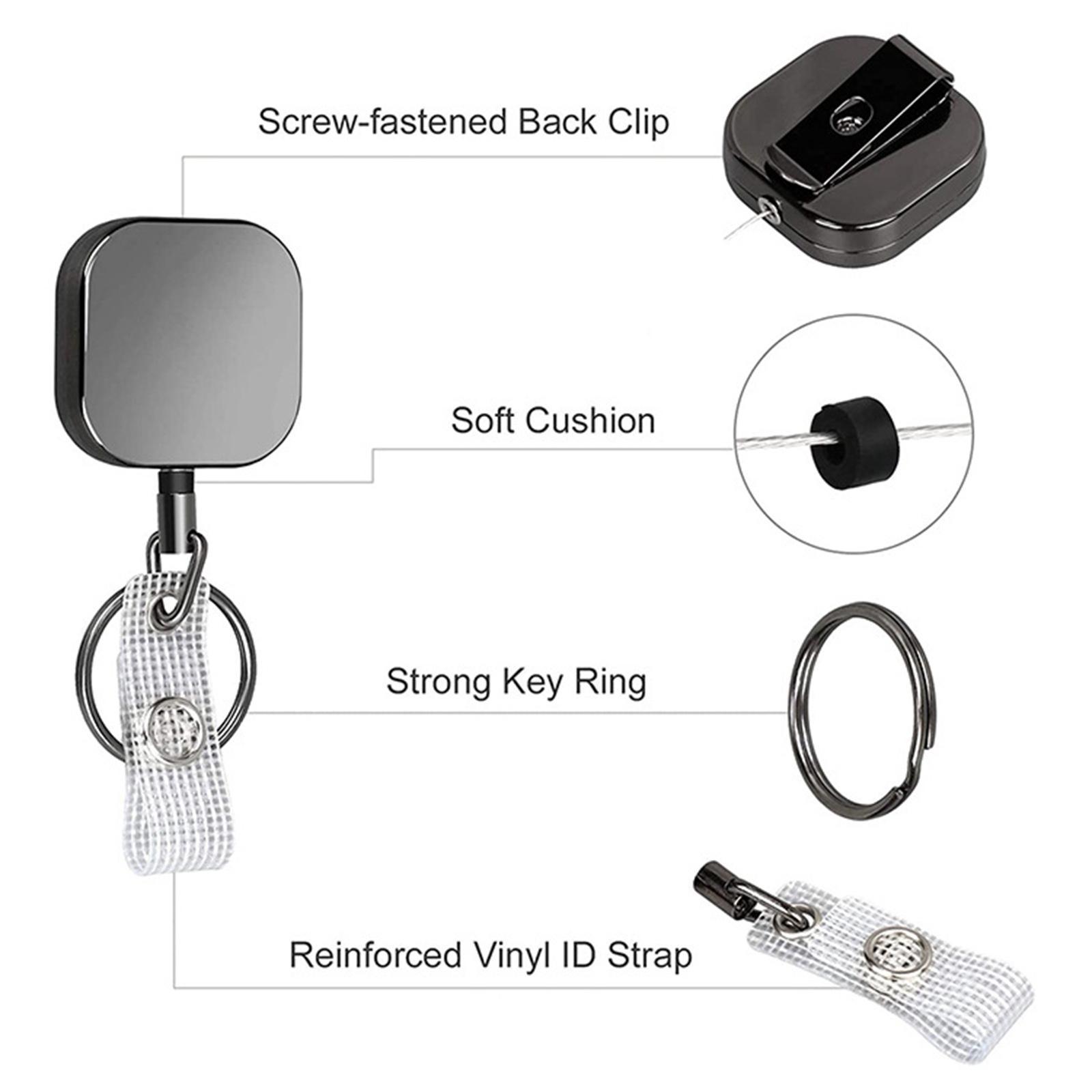 Retractable Badge Holders for Card Keychain Badge Holder Square