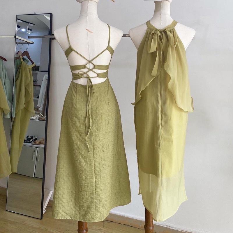 đầm côt eo hở lưng Tlin Dress