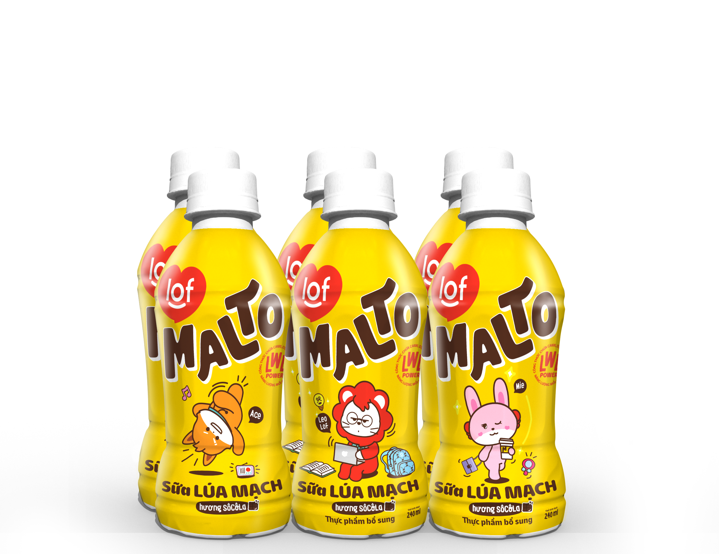 Lof Malto sữa lúa mạch hương Socola chai 240mlx24