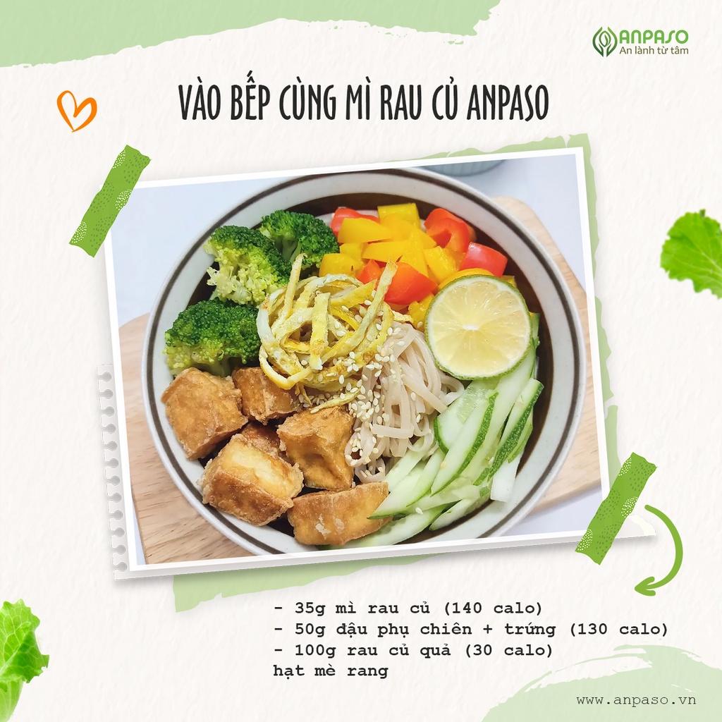 COMBO 3 gói Mì Rau Củ Cải Bó Xôi Hữu Cơ Organic Anpaso, giảm cân, eat clean, ăn chay, ăn kiêng, không chiên nóng 900g